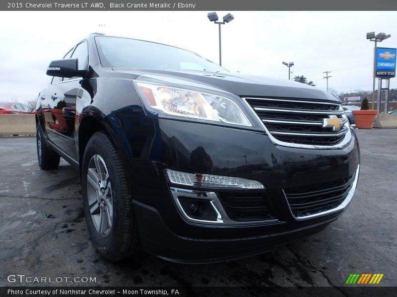 Black Granite Metallic / Ebony 2015 Chevrolet Traverse LT AWD