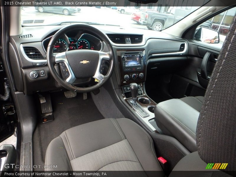 Black Granite Metallic / Ebony 2015 Chevrolet Traverse LT AWD