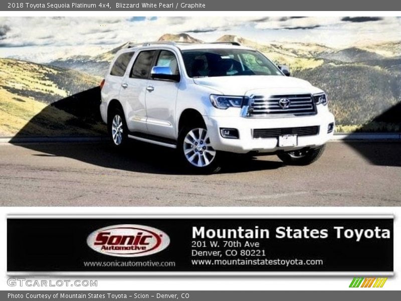 Blizzard White Pearl / Graphite 2018 Toyota Sequoia Platinum 4x4