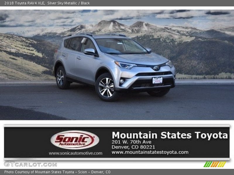 Silver Sky Metallic / Black 2018 Toyota RAV4 XLE