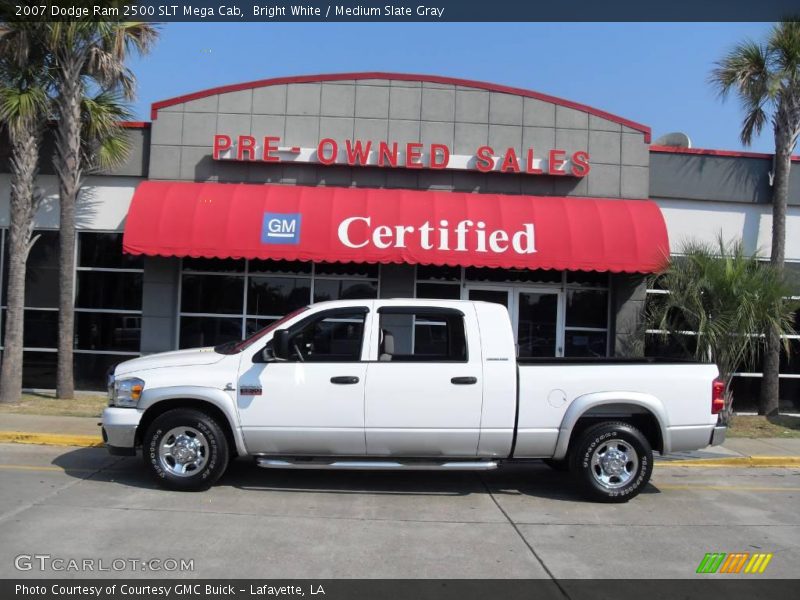 Bright White / Medium Slate Gray 2007 Dodge Ram 2500 SLT Mega Cab