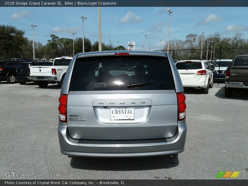 Billet / Black/Light Graystone 2018 Dodge Grand Caravan SE