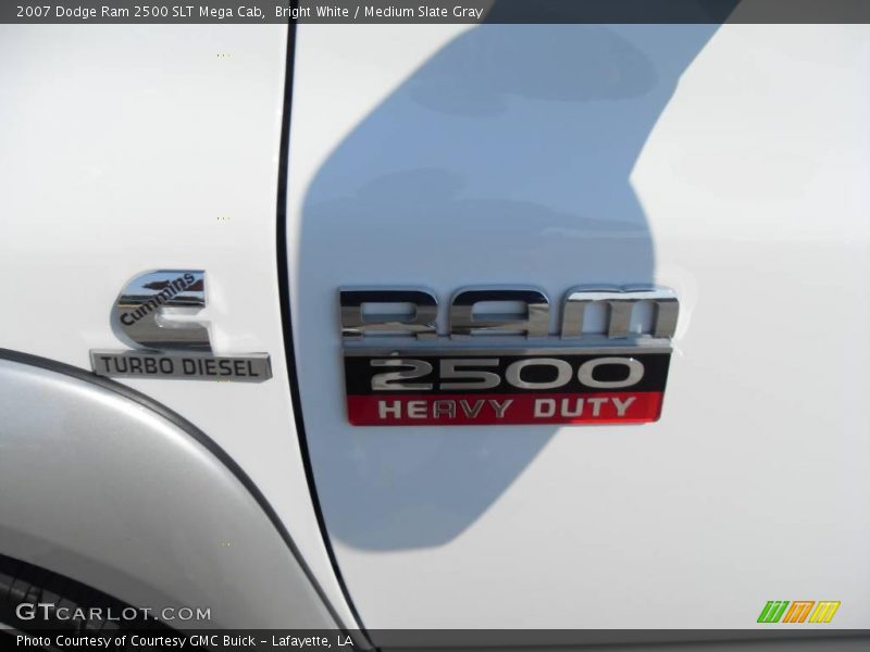 Bright White / Medium Slate Gray 2007 Dodge Ram 2500 SLT Mega Cab