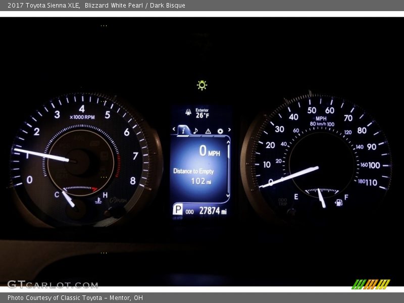 Blizzard White Pearl / Dark Bisque 2017 Toyota Sienna XLE