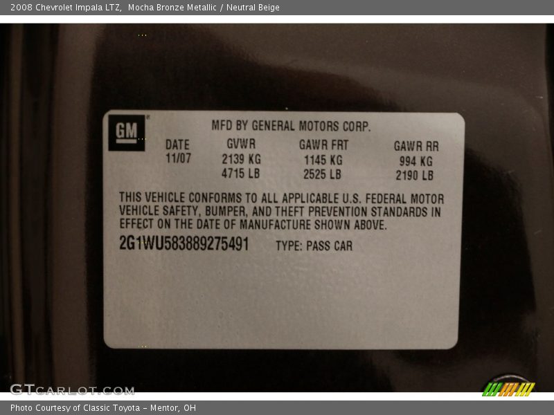 Mocha Bronze Metallic / Neutral Beige 2008 Chevrolet Impala LTZ
