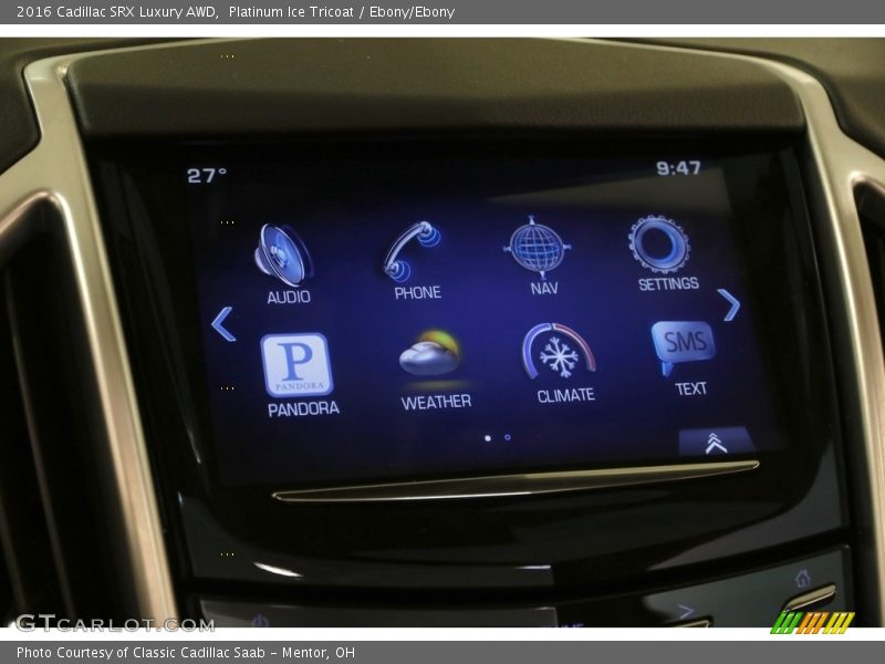 Platinum Ice Tricoat / Ebony/Ebony 2016 Cadillac SRX Luxury AWD