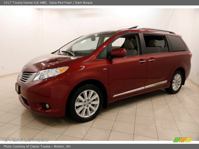 Salsa Red Pearl / Dark Bisque 2017 Toyota Sienna XLE AWD