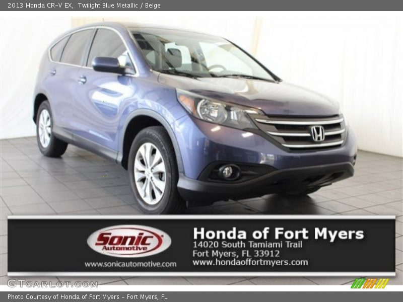 Twilight Blue Metallic / Beige 2013 Honda CR-V EX