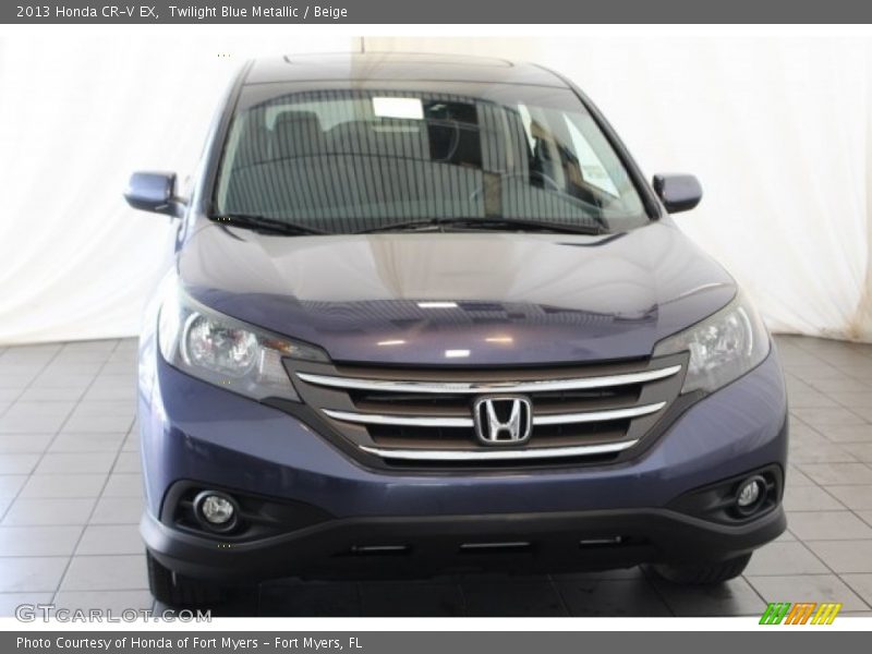 Twilight Blue Metallic / Beige 2013 Honda CR-V EX