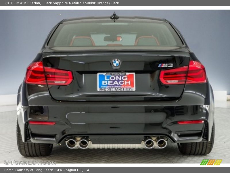 Black Sapphire Metallic / Sakhir Orange/Black 2018 BMW M3 Sedan