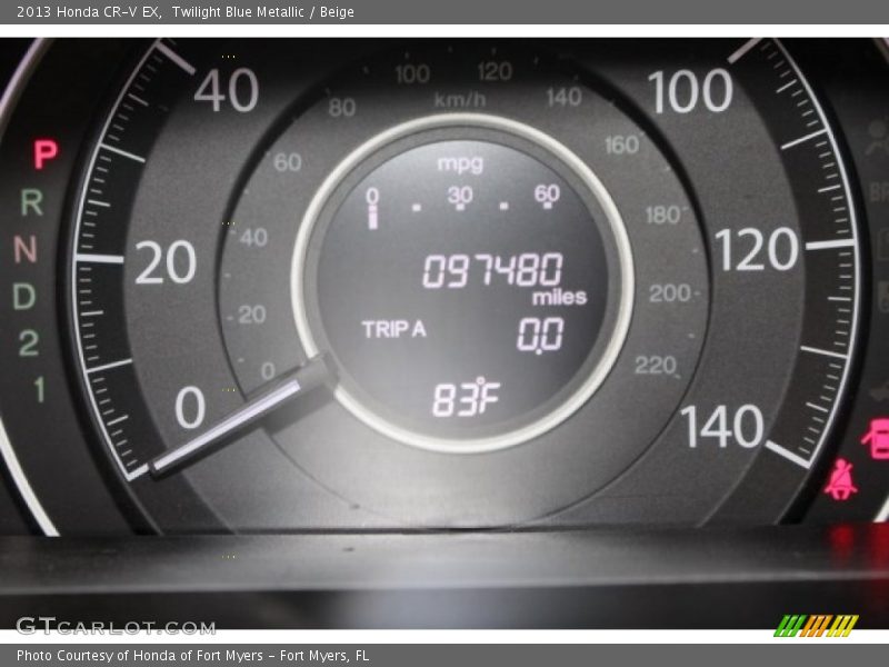 Twilight Blue Metallic / Beige 2013 Honda CR-V EX