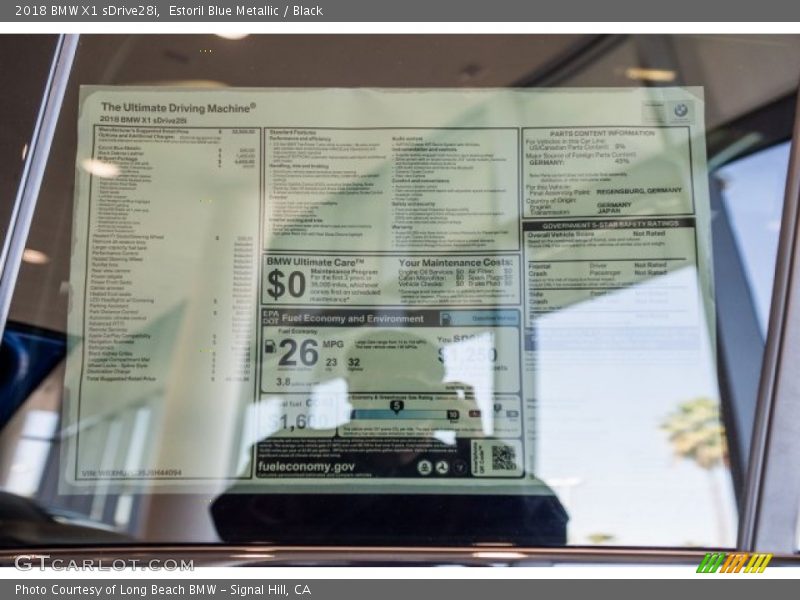  2018 X1 sDrive28i Window Sticker