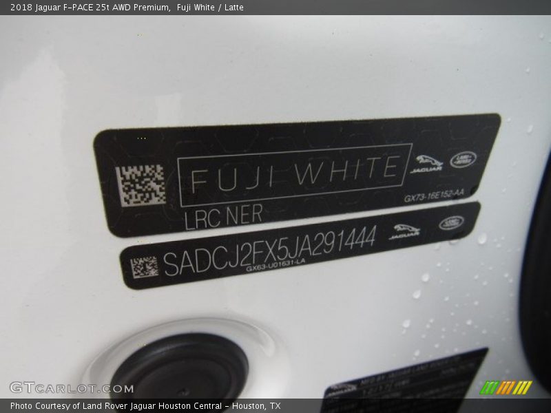 Fuji White / Latte 2018 Jaguar F-PACE 25t AWD Premium