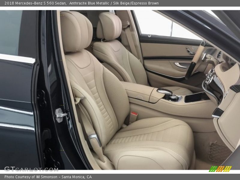 Anthracite Blue Metallic / Silk Beige/Espresso Brown 2018 Mercedes-Benz S 560 Sedan