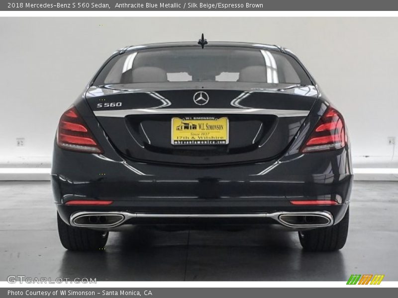 Anthracite Blue Metallic / Silk Beige/Espresso Brown 2018 Mercedes-Benz S 560 Sedan