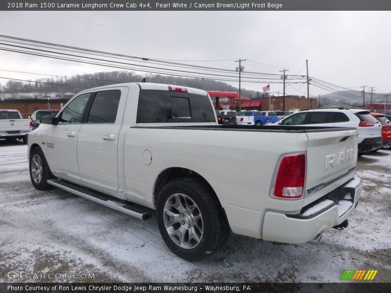 Pearl White / Canyon Brown/Light Frost Beige 2018 Ram 1500 Laramie Longhorn Crew Cab 4x4