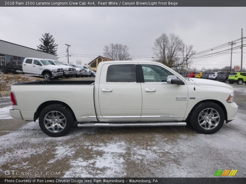 Pearl White / Canyon Brown/Light Frost Beige 2018 Ram 1500 Laramie Longhorn Crew Cab 4x4