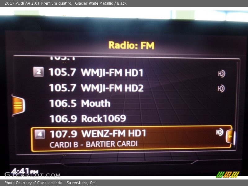 Glacier White Metallic / Black 2017 Audi A4 2.0T Premium quattro