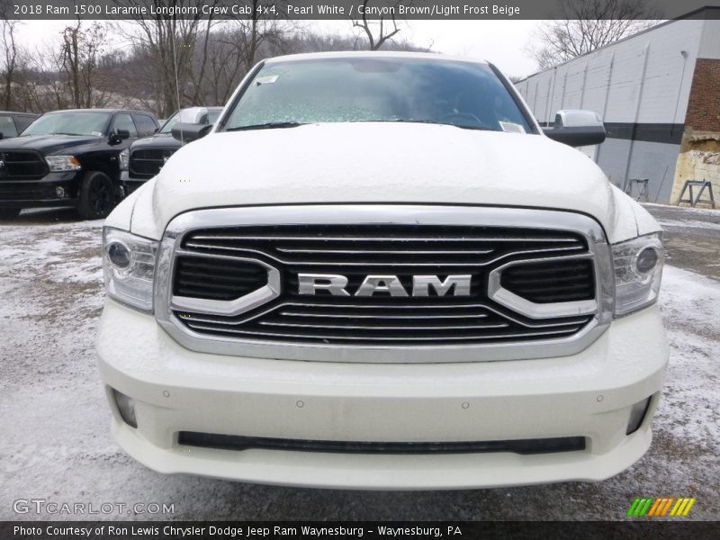 Pearl White / Canyon Brown/Light Frost Beige 2018 Ram 1500 Laramie Longhorn Crew Cab 4x4