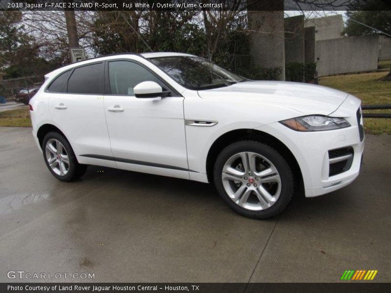 Fuji White / Oyster w/Lime Contrast 2018 Jaguar F-PACE 25t AWD R-Sport