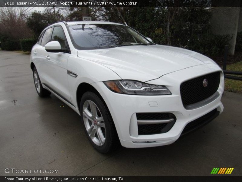 Fuji White / Oyster w/Lime Contrast 2018 Jaguar F-PACE 25t AWD R-Sport