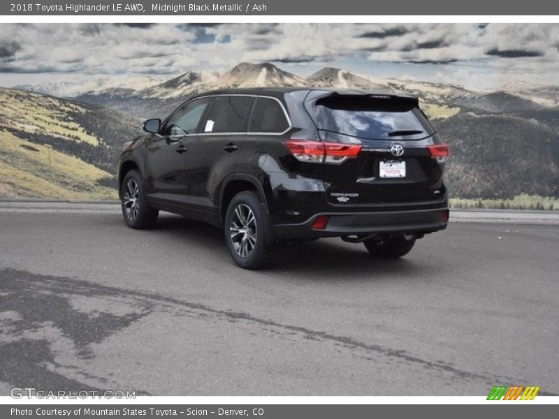 Midnight Black Metallic / Ash 2018 Toyota Highlander LE AWD