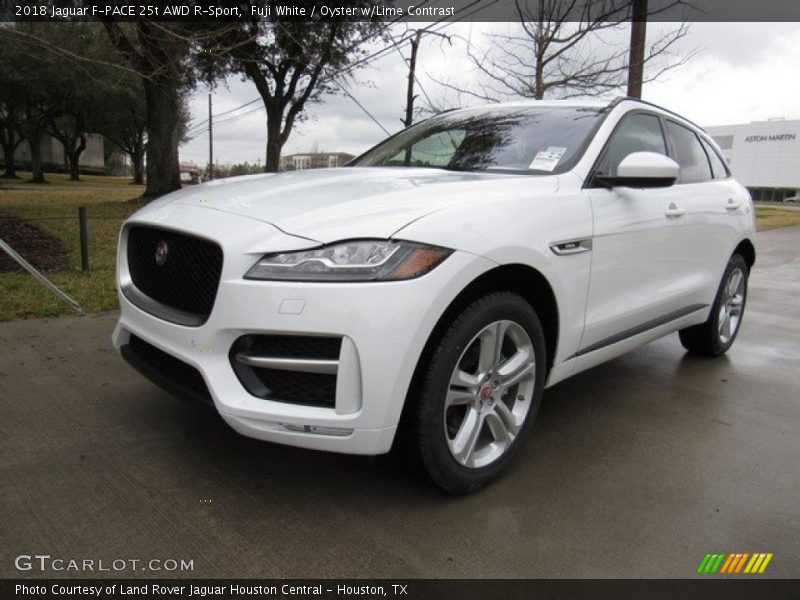 Fuji White / Oyster w/Lime Contrast 2018 Jaguar F-PACE 25t AWD R-Sport