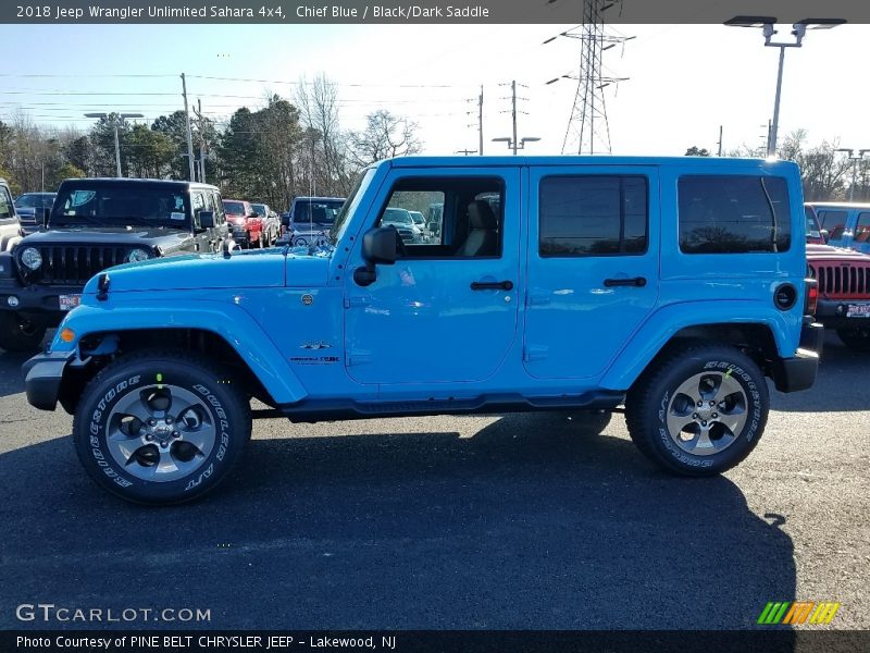 Chief Blue / Black/Dark Saddle 2018 Jeep Wrangler Unlimited Sahara 4x4