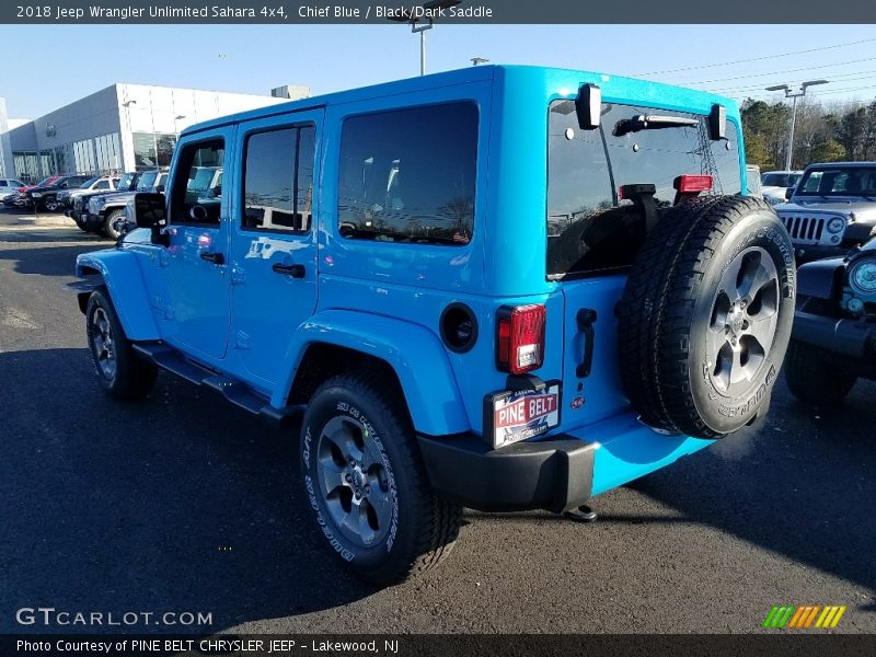 Chief Blue / Black/Dark Saddle 2018 Jeep Wrangler Unlimited Sahara 4x4