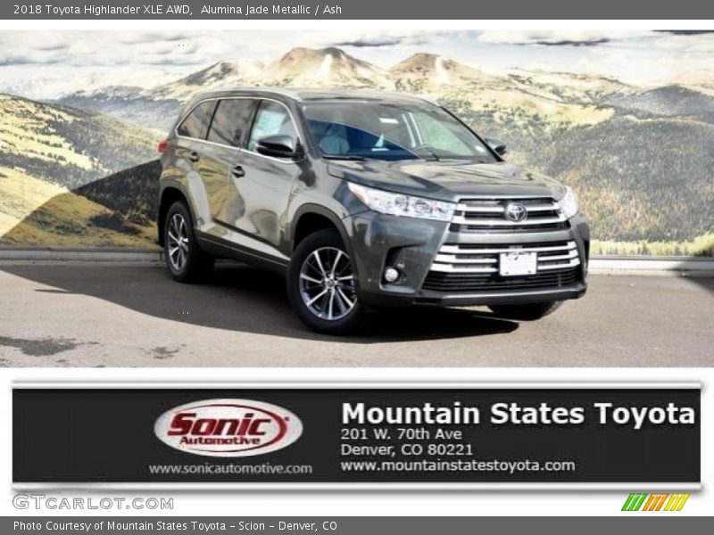 Alumina Jade Metallic / Ash 2018 Toyota Highlander XLE AWD