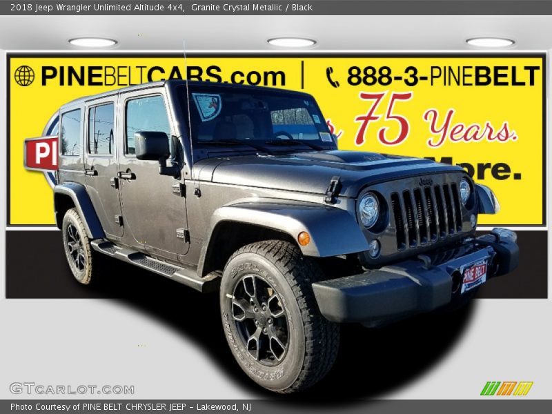 Granite Crystal Metallic / Black 2018 Jeep Wrangler Unlimited Altitude 4x4