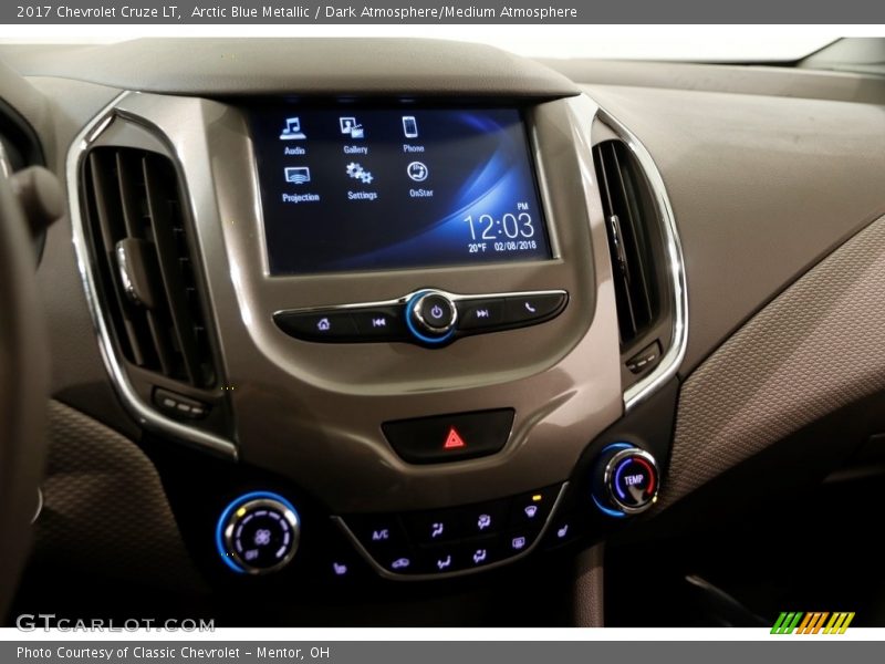 Arctic Blue Metallic / Dark Atmosphere/Medium Atmosphere 2017 Chevrolet Cruze LT