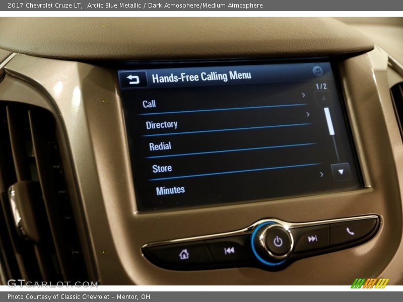 Arctic Blue Metallic / Dark Atmosphere/Medium Atmosphere 2017 Chevrolet Cruze LT