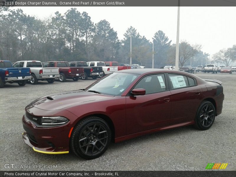 Octane Red Pearl / Brazen Gold/Black 2018 Dodge Charger Daytona