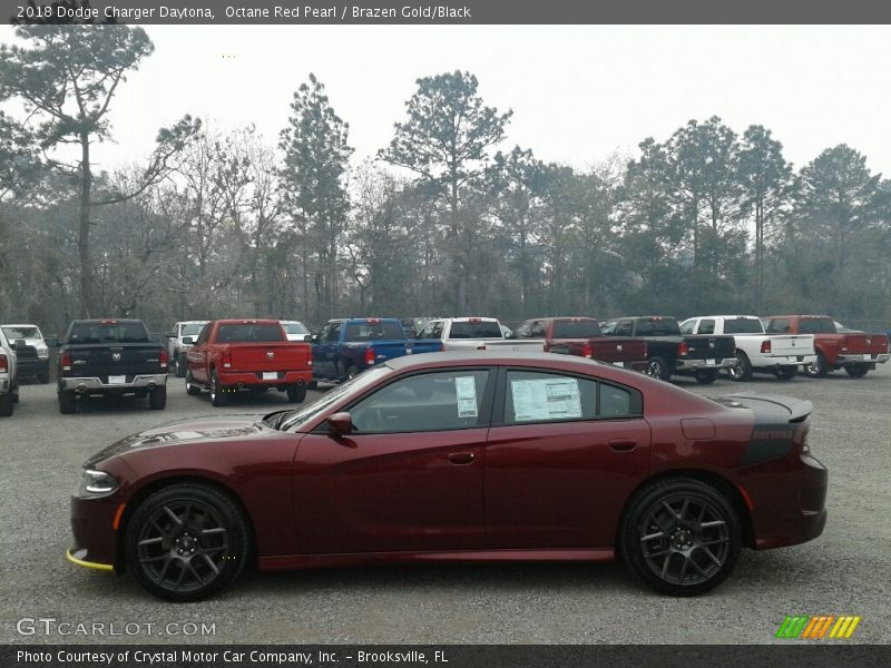 Octane Red Pearl / Brazen Gold/Black 2018 Dodge Charger Daytona