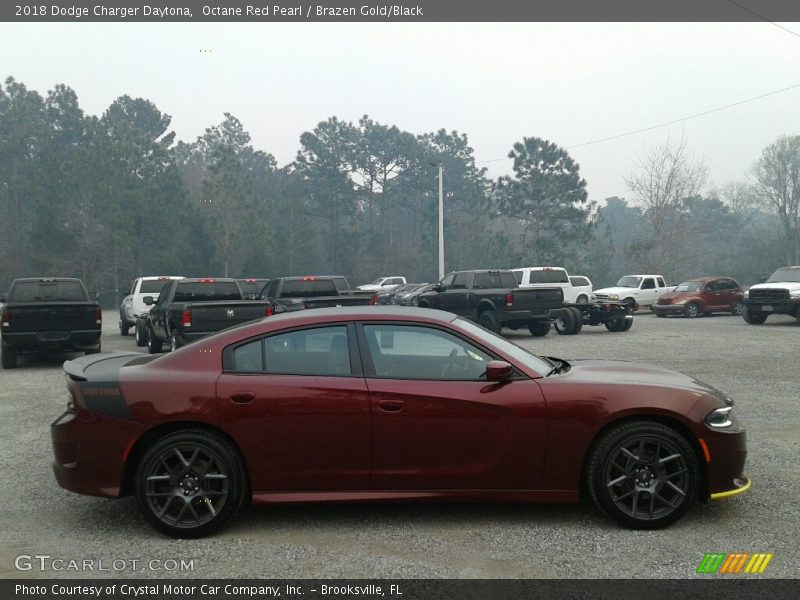 Octane Red Pearl / Brazen Gold/Black 2018 Dodge Charger Daytona
