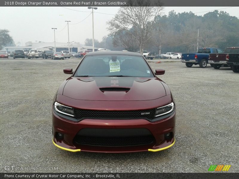 Octane Red Pearl / Brazen Gold/Black 2018 Dodge Charger Daytona