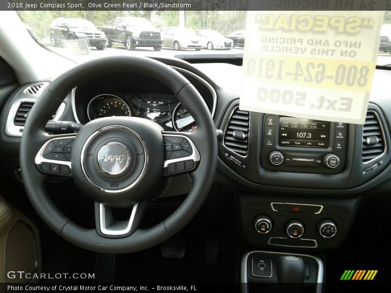 Olive Green Pearl / Black/Sandstorm 2018 Jeep Compass Sport