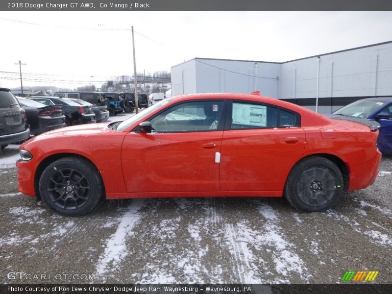 Go Mango / Black 2018 Dodge Charger GT AWD