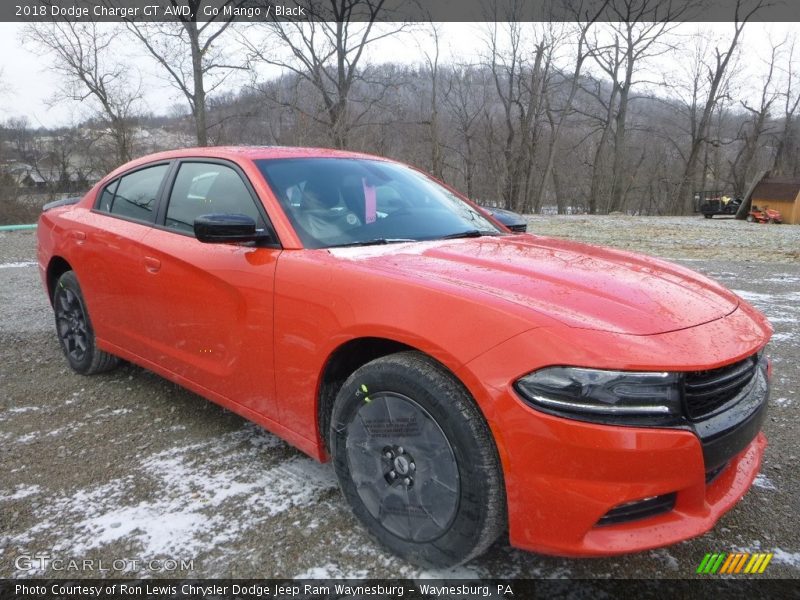 Go Mango / Black 2018 Dodge Charger GT AWD