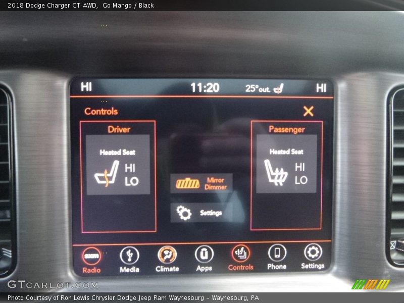 Go Mango / Black 2018 Dodge Charger GT AWD