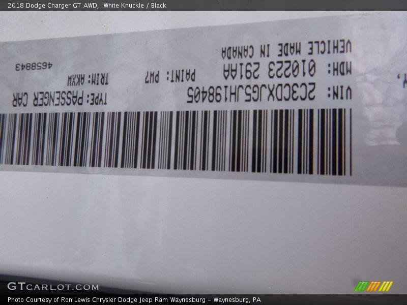 White Knuckle / Black 2018 Dodge Charger GT AWD