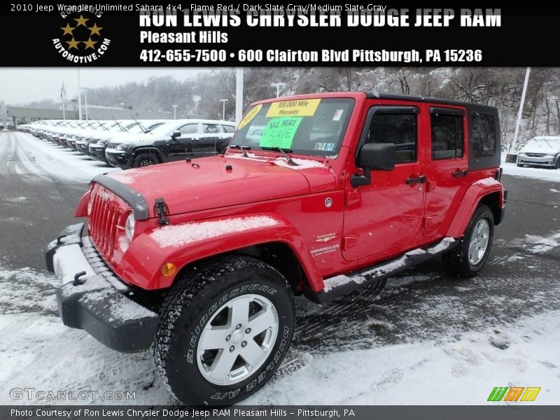 Flame Red / Dark Slate Gray/Medium Slate Gray 2010 Jeep Wrangler Unlimited Sahara 4x4