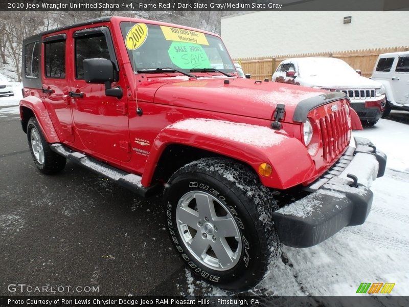 Flame Red / Dark Slate Gray/Medium Slate Gray 2010 Jeep Wrangler Unlimited Sahara 4x4