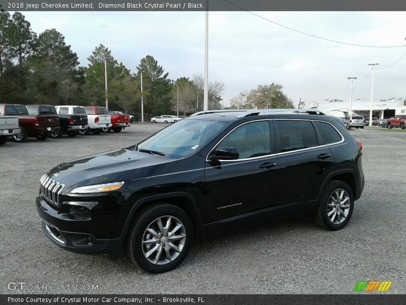 Diamond Black Crystal Pearl / Black 2018 Jeep Cherokee Limited