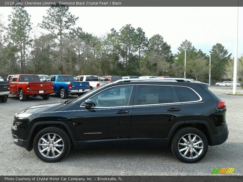 Diamond Black Crystal Pearl / Black 2018 Jeep Cherokee Limited