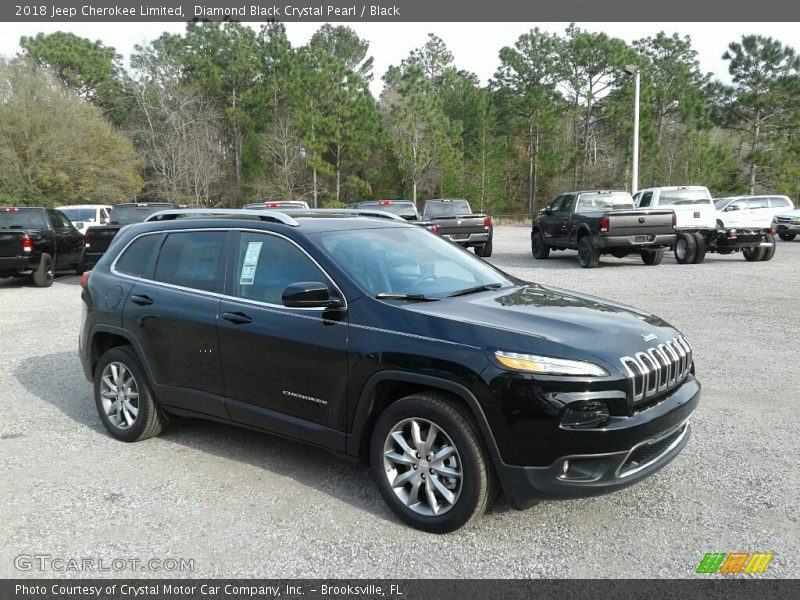 Diamond Black Crystal Pearl / Black 2018 Jeep Cherokee Limited