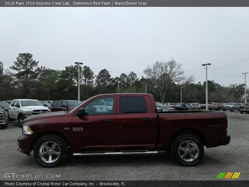 Delmonico Red Pearl / Black/Diesel Gray 2018 Ram 1500 Express Crew Cab