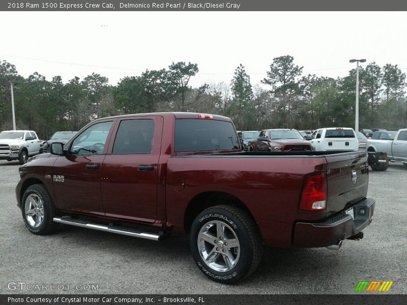 Delmonico Red Pearl / Black/Diesel Gray 2018 Ram 1500 Express Crew Cab