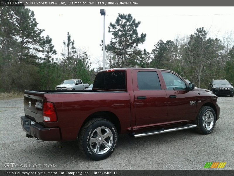 Delmonico Red Pearl / Black/Diesel Gray 2018 Ram 1500 Express Crew Cab